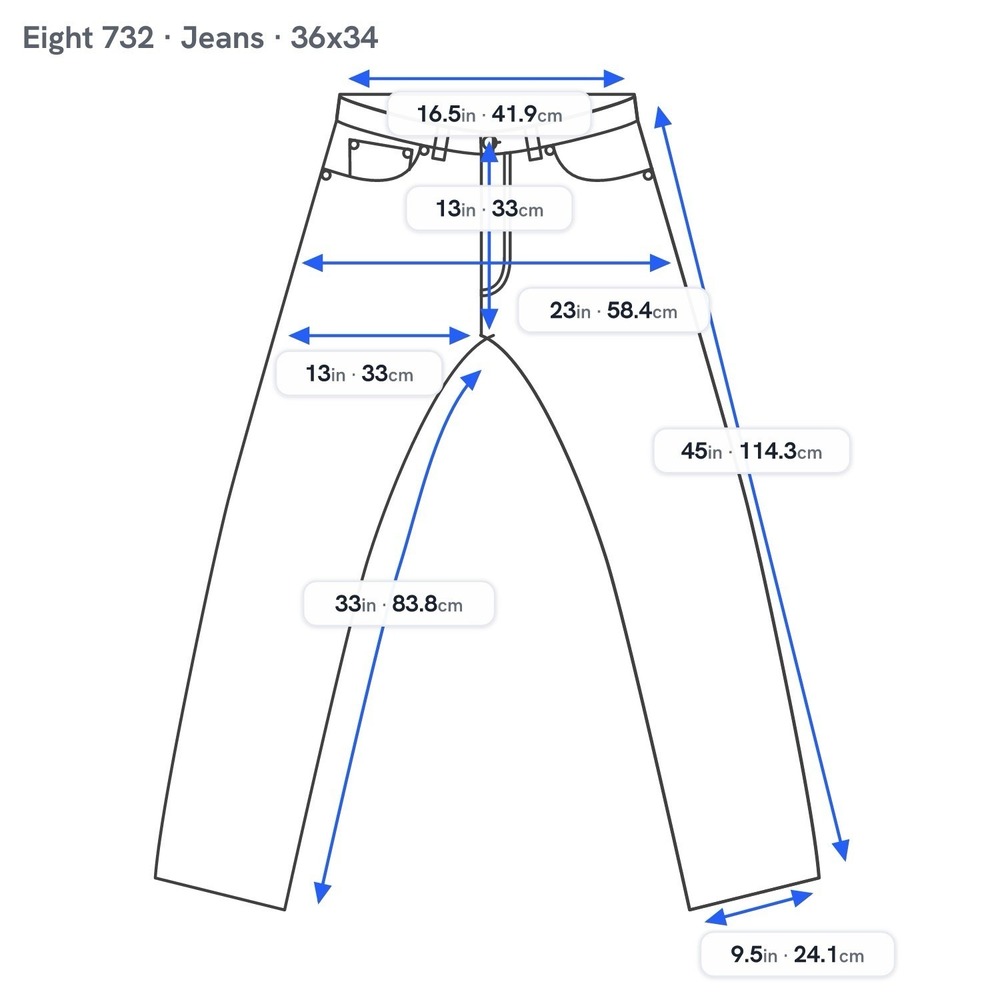 Eight 732 Baggy Jeans Men 36x34 Medium Wash Denim Relaxed Whisker Fade Sk8r VTG - Picture 10 of 10